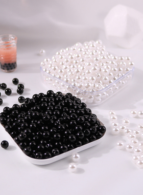 6mm高亮ABS高仿彩色珍珠直孔自编珍珠小包散珠材料DIY饰品配件