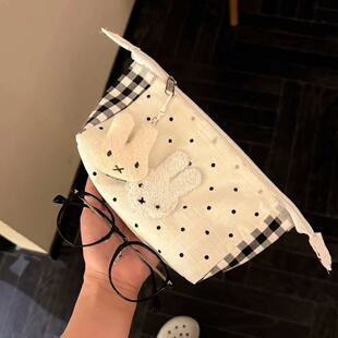 可爱波点米菲兔笔袋ins高颜值痛包笔袋学生大容量铅笔袋化妆收纳