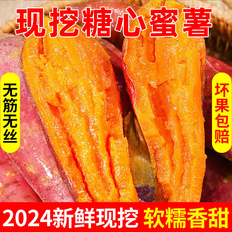 新鲜现挖红薯糖心蜜薯正宗湛江沙地西瓜红番薯无筋无丝超甜烤地瓜