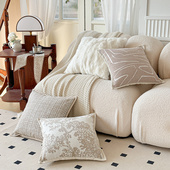 轻奢奶油风抱枕法式 复古小香风靠枕客厅沙发奶茶色靠垫套不含芯