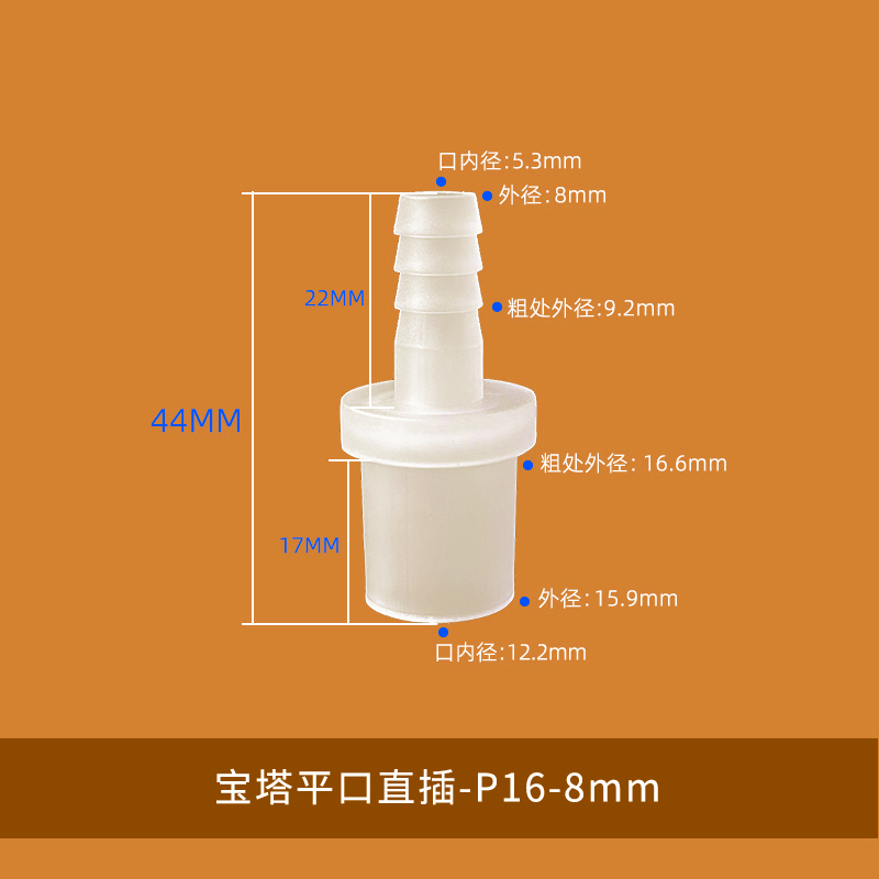 PP宝塔直插接头塑料软硬管对接导流管直接快接转换接头平口直插