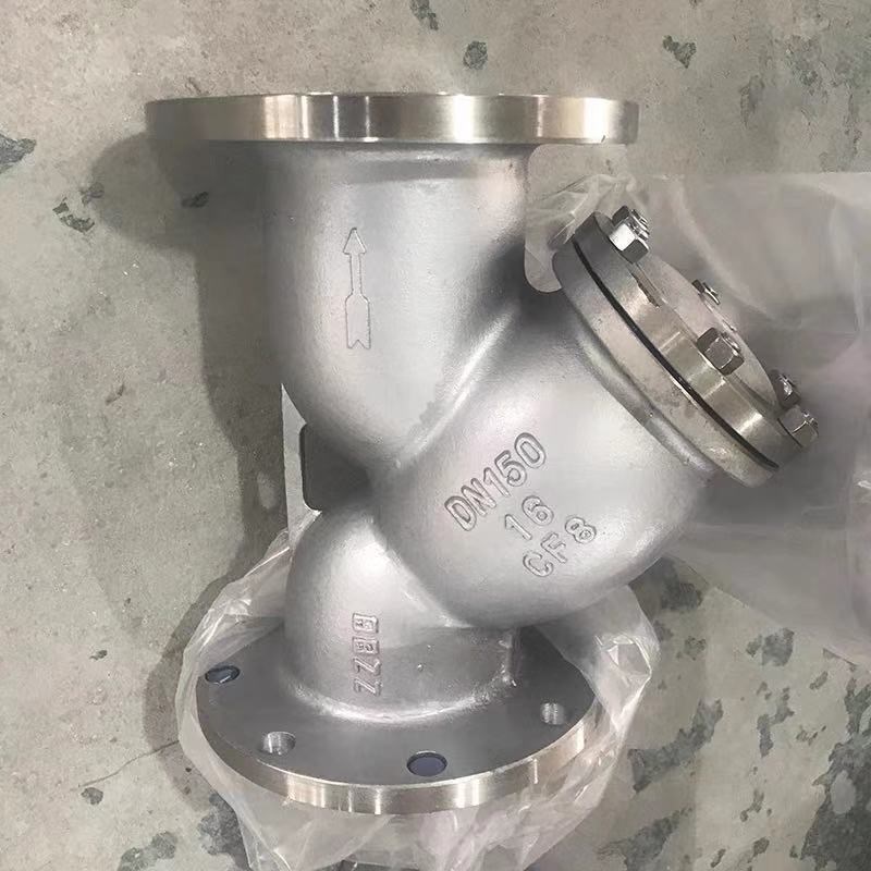 304/316不锈钢Y型法兰过滤器GL41W-16P 过滤阀门过滤网10目除污