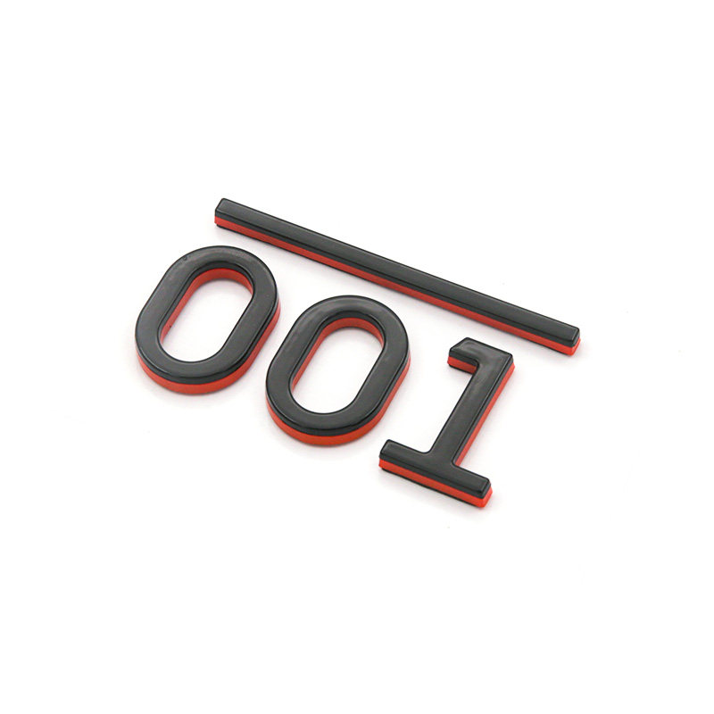 适用于极氪001车尾标车头标ABS黑橙双拼车标贴个性装饰贴外观改装