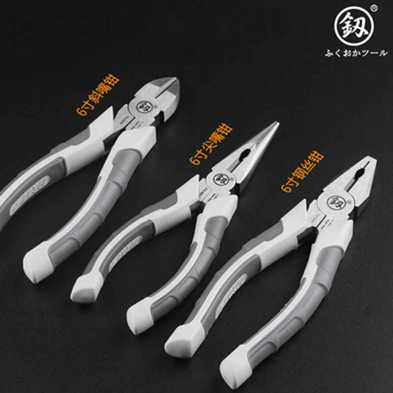 福冈工具工业级老虎钳多功能家用进口钢丝钳电工钳子大全