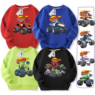 旋风战车衣服飚速达林顿皮克童装男童卫衣春秋装儿童休闲套头上衣