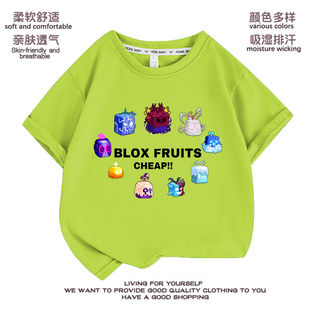 男童短袖 新款 夏季 fruits童装 透气纯棉t恤卡通中大童打底上衣 blox