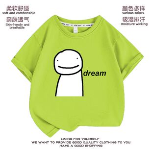 我的世界大神dream衣服周边男童t恤短袖夏装中大童纯棉小学生衣服