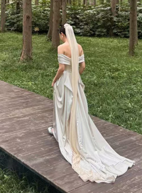 Mi唐手作头纱新娘主婚纱结婚头纱