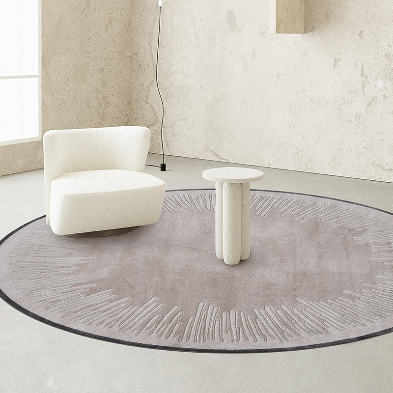 缔奢美 北欧圆形地毯茶几毯 轻奢时尚抽象艺术沙发垫家用客厅地毯