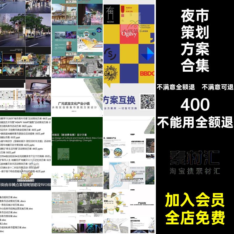 夜市文创集市规划方案景观网商业美食游园会红文本活动策划步行街
