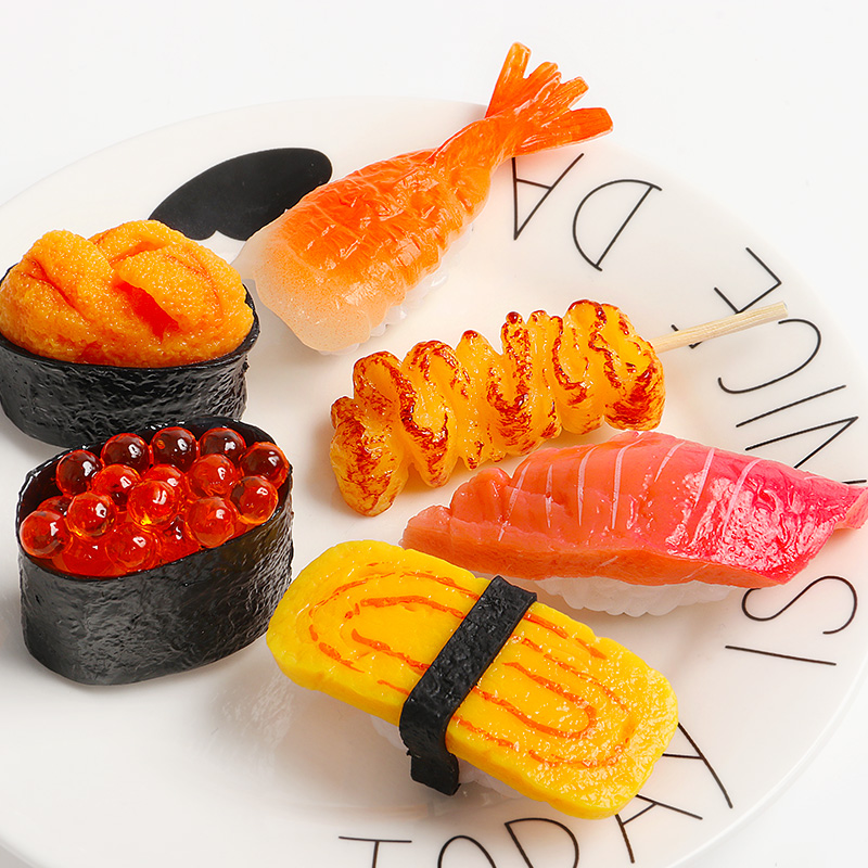 趣味创意创意立体仿真日本寿司三文鱼食物冰箱贴 磁贴冰箱装饰贴