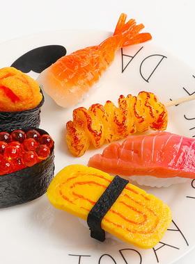 趣味创意创意立体仿真日本寿司三文鱼食物冰箱贴 磁贴冰箱装饰贴