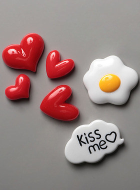 3D立体红爱心冰箱贴 磁贴 结婚树脂桃心冰箱装饰吸铁石磁性磁铁贴