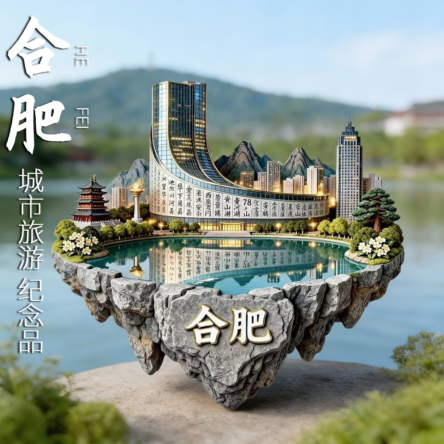 安徽合肥冰箱贴城市旅游宏村金属高级感纪念品磁性冰箱装饰磁贴