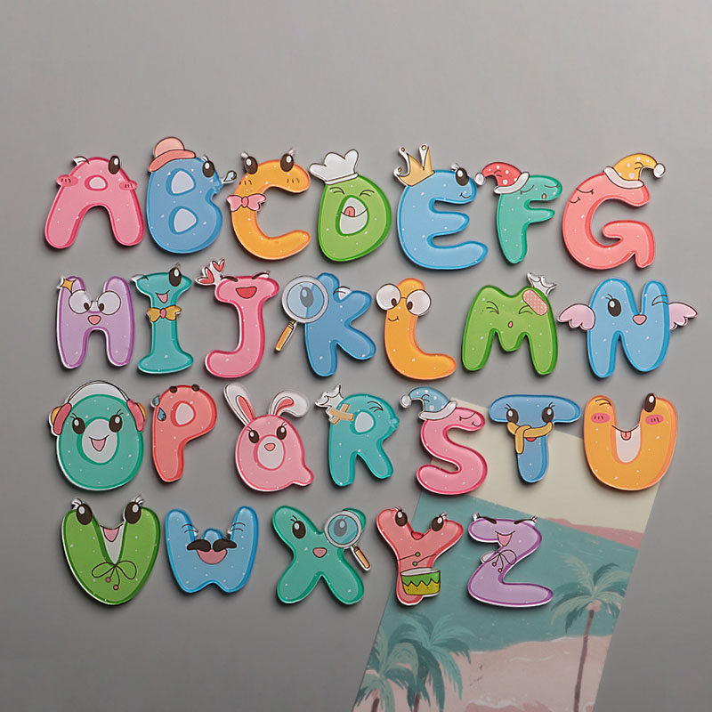 幼儿宝宝教学儿童早教26个英文字母家居冰箱装饰贴 磁贴 磁性贴