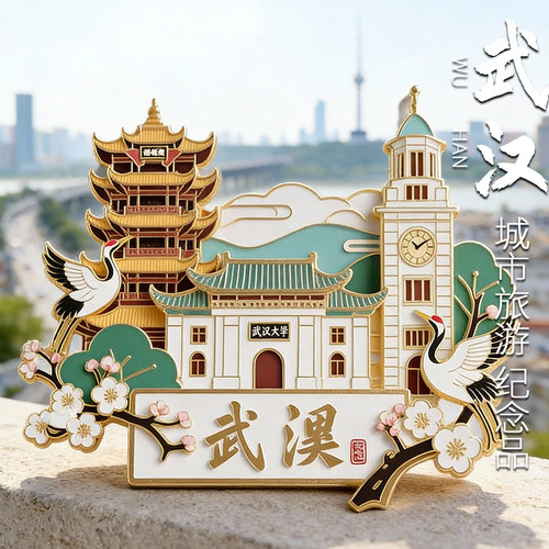 简欣磁性冰箱贴武汉旅游纪念品