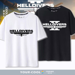 绝地潜兵2地狱潜者ps5游戏周边短袖T恤夏季学生纯棉宽松半袖衣服