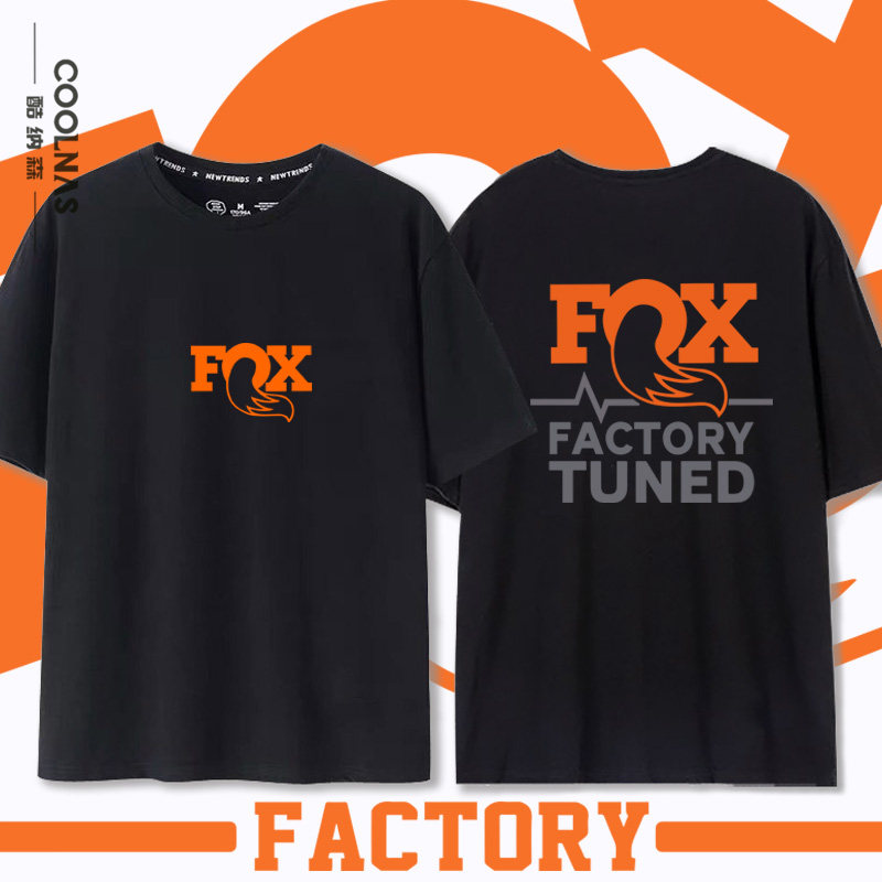 foxracing越野山地自行车骑行服纯棉短袖T恤夏季圆领男生宽松半袖