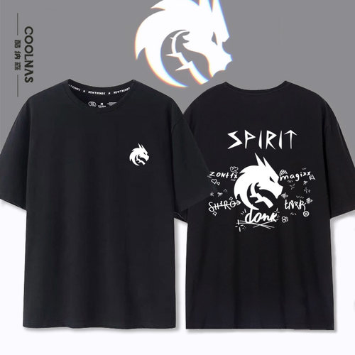 Team Spirit绿龙cs2go游戏战队服男女纯棉短袖T恤夏季半袖上衣服
