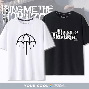 Bring Me the Horizon金属核乐队BMTH雨伞短袖t恤男夏款宽松半袖