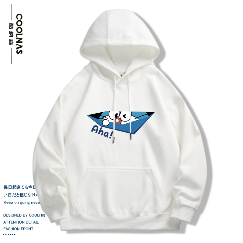 哆啦A梦设计感图案周边连帽卫衣