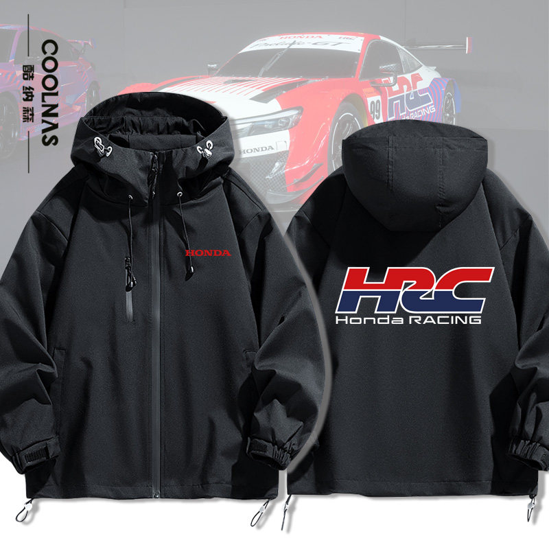 HRC摩托RACING赛车服骑行服可定制夹克男女连帽冲锋衣秋冬款外套