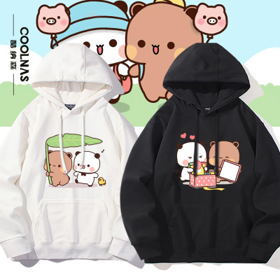 一二和布布动漫周边卡通印花图案连帽卫衣男女学生宽松上衣春秋款