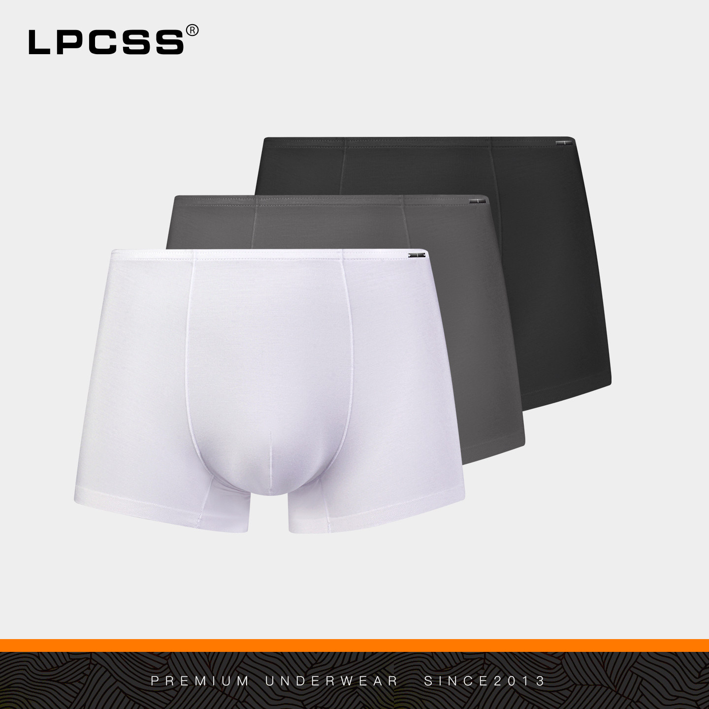 LPCSS男士内裤低腰男内裤平角裤莫代尔单层透气裤裆细边无痕舒适