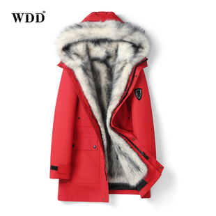连帽厚外套 北极郊狼内胆派克服冲锋衣中长款 海宁冬季 皮草男女同款