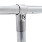 不锈钢晾衣杆 挂衣杆浴帘杆座单杆25管三通管接件阳台衣柜法兰