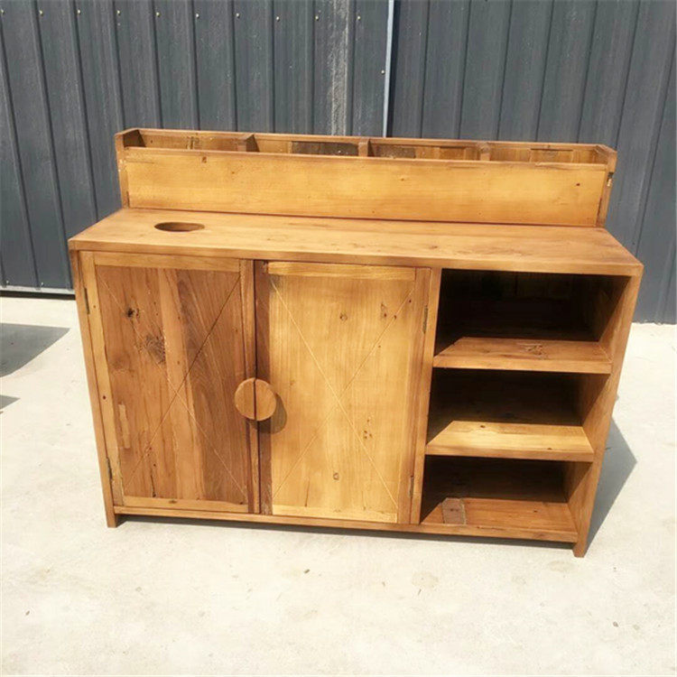 老榆木漫咖啡工作台备餐柜