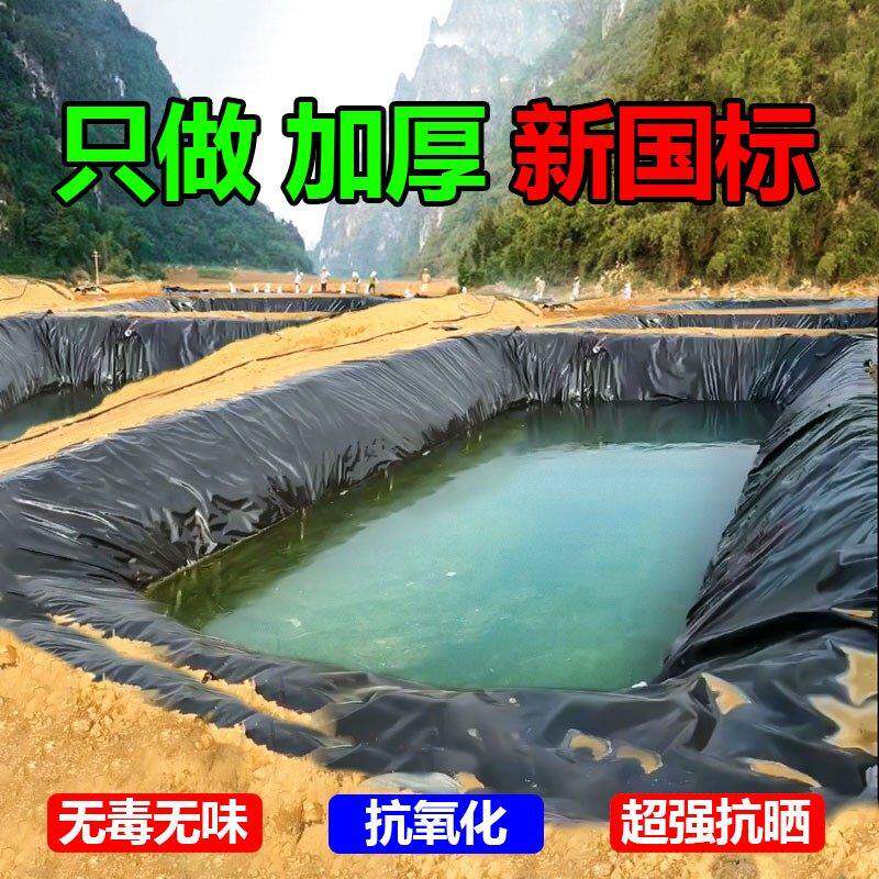 鱼塘防渗膜鱼池护坡防水布养殖土工膜复合黑色塑料布加厚防渗地膜
