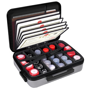 印章执照一体包营业执照收纳盒文件证件收纳包印鉴章收纳箱收纳袋