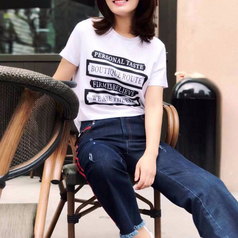 新颖阿玛施正旗舰店官网2019秋冬新款明星同款百搭字母长袖T恤女