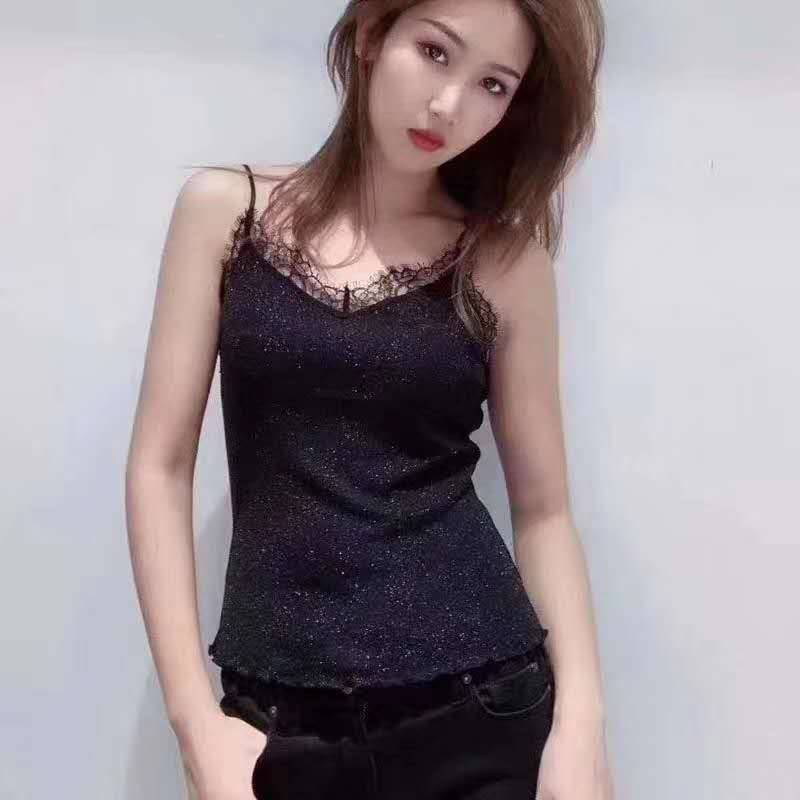 新颖阿玛施正旗舰店官网2020夏新款专柜正品百搭蕾丝性感吊带背心