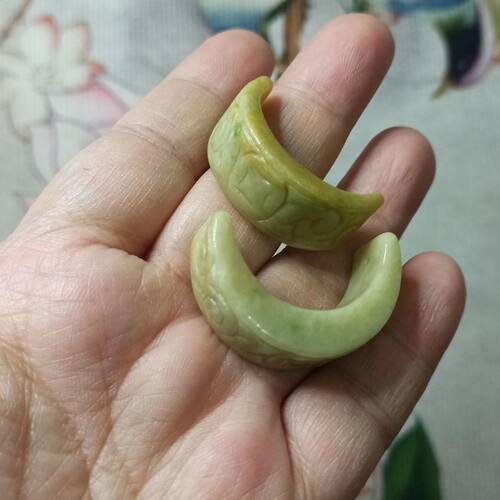 天然翡翠A货半圈扳指手工编织