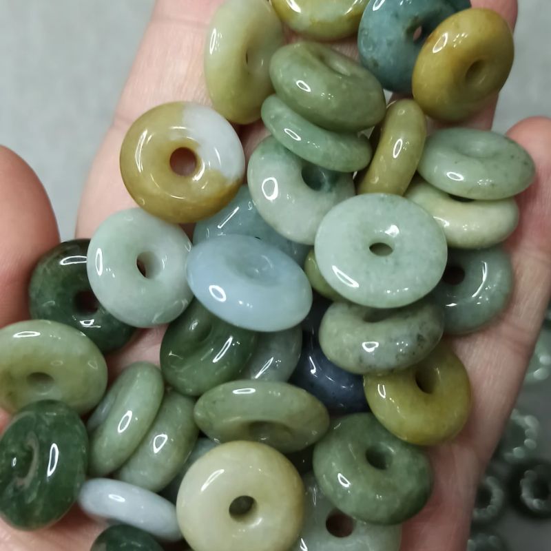 天然翡翠平安扣吊坠卡16+mm