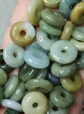 天然翡翠平安扣吊坠卡16+mm