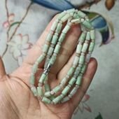 157缅甸天然翡翠桶珠项链卡8X4.5mm左右珠链绕手3圈满48元 包邮