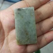 78天然翡翠平安无事牌洒金44X25mm左右吊坠玉石玉牌玉坠特色方牌