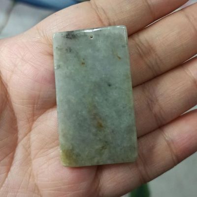 翡翠平安无事牌洒金44X25mm