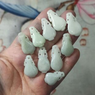 332缅甸天然翡翠吊坠瓶子宝瓶卡25x15mm左右编绳材料满48元 包邮