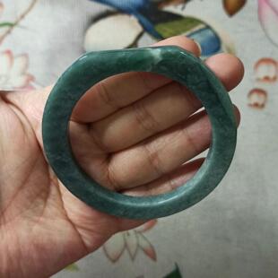 379天然危料翡翠玉环小圈口卡55mm宽8mm童镯做手工跑环满48元包邮