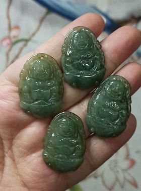 217缅甸天然翡翠吊坠佛公牌子卡32X22mm左右小件宝宝佛满48元包邮