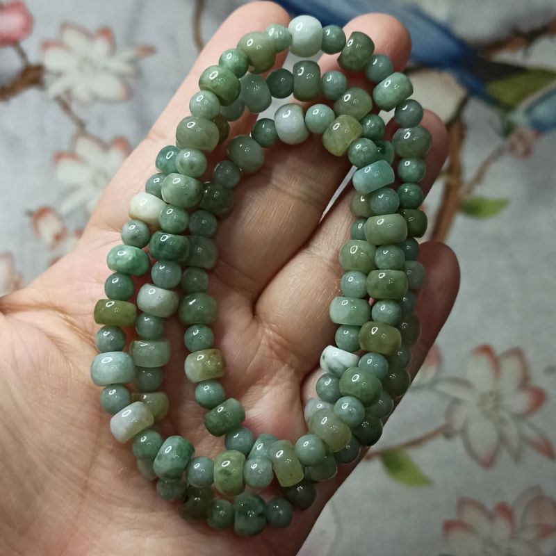 天然翡翠算盘珠手串项链