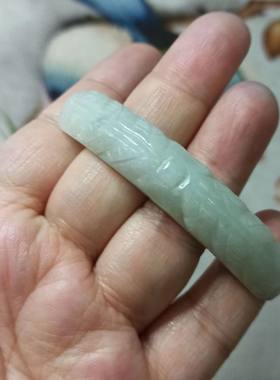 天然翡翠手牌手排双孔雕刻花花