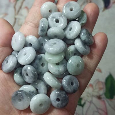 天然翡翠平安扣吊坠卡15mm