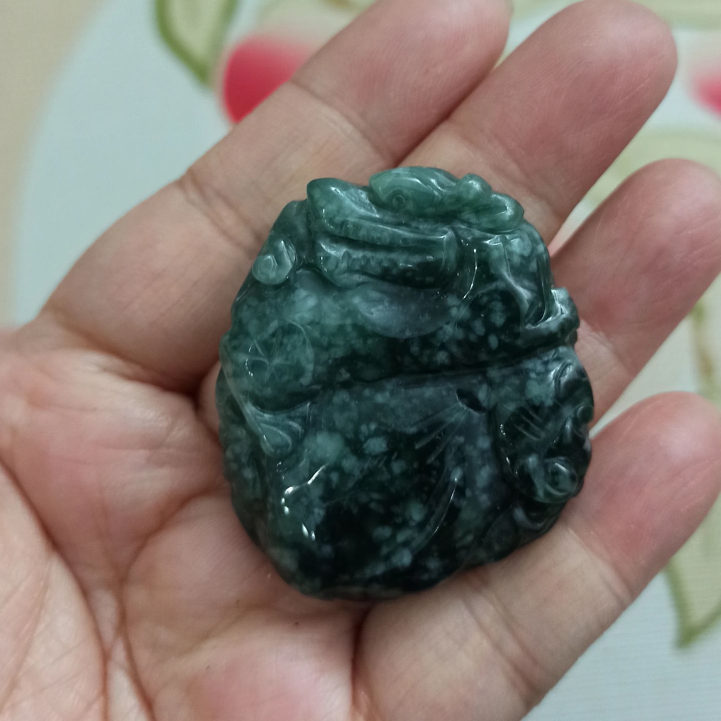 翡翠吊坠雕刻件手把件危料蓝水图片