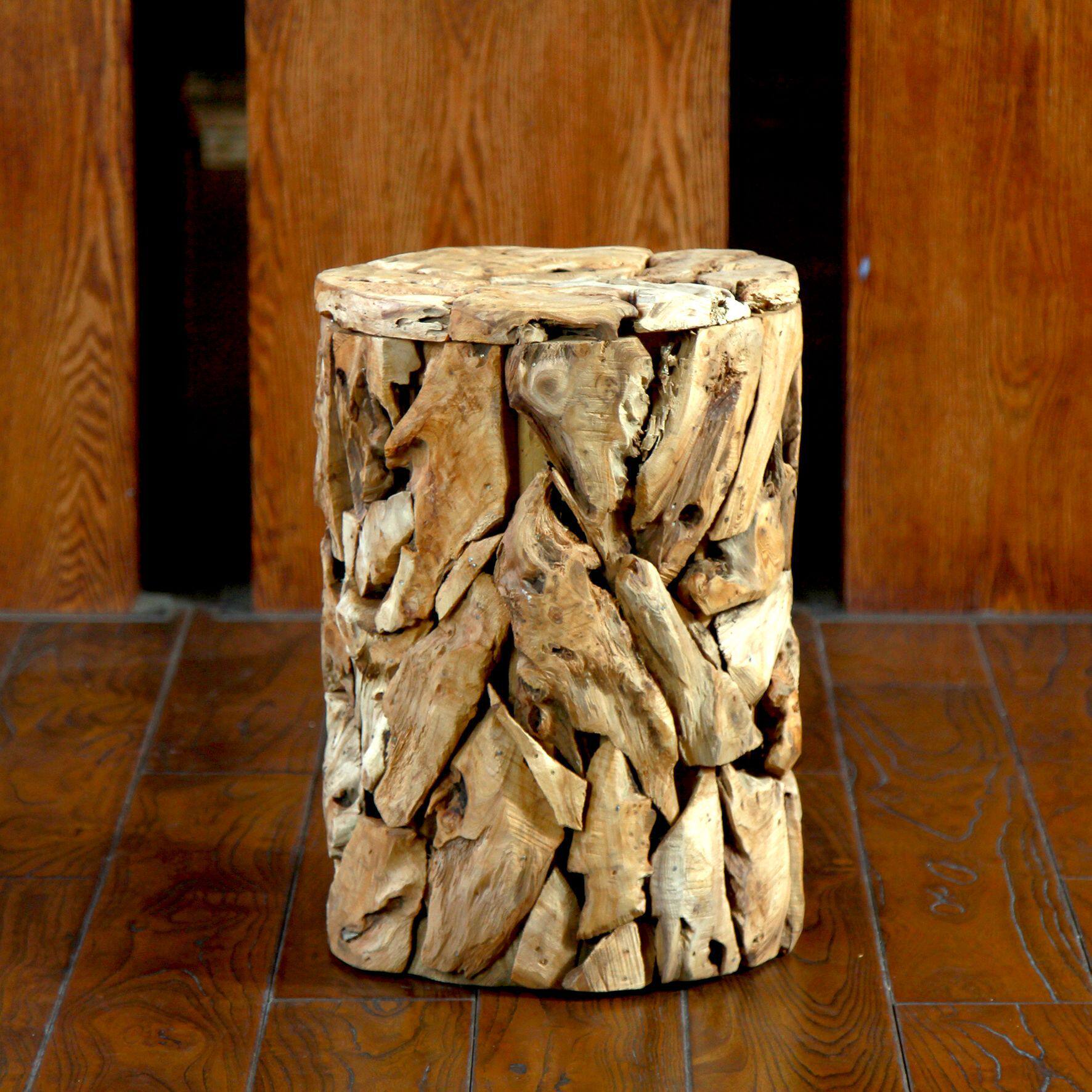 销售手工制作朽木树根拼接仿古圆凳座凳居家民宿酒店装饰摆件