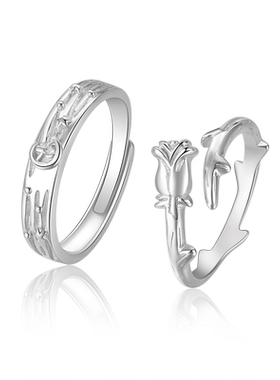 异地分发情侣戒指纯银对戒情侣款